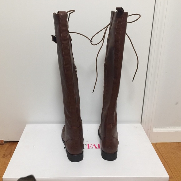 JustFab Knee High Combat Boots - Picture 5 of 6
